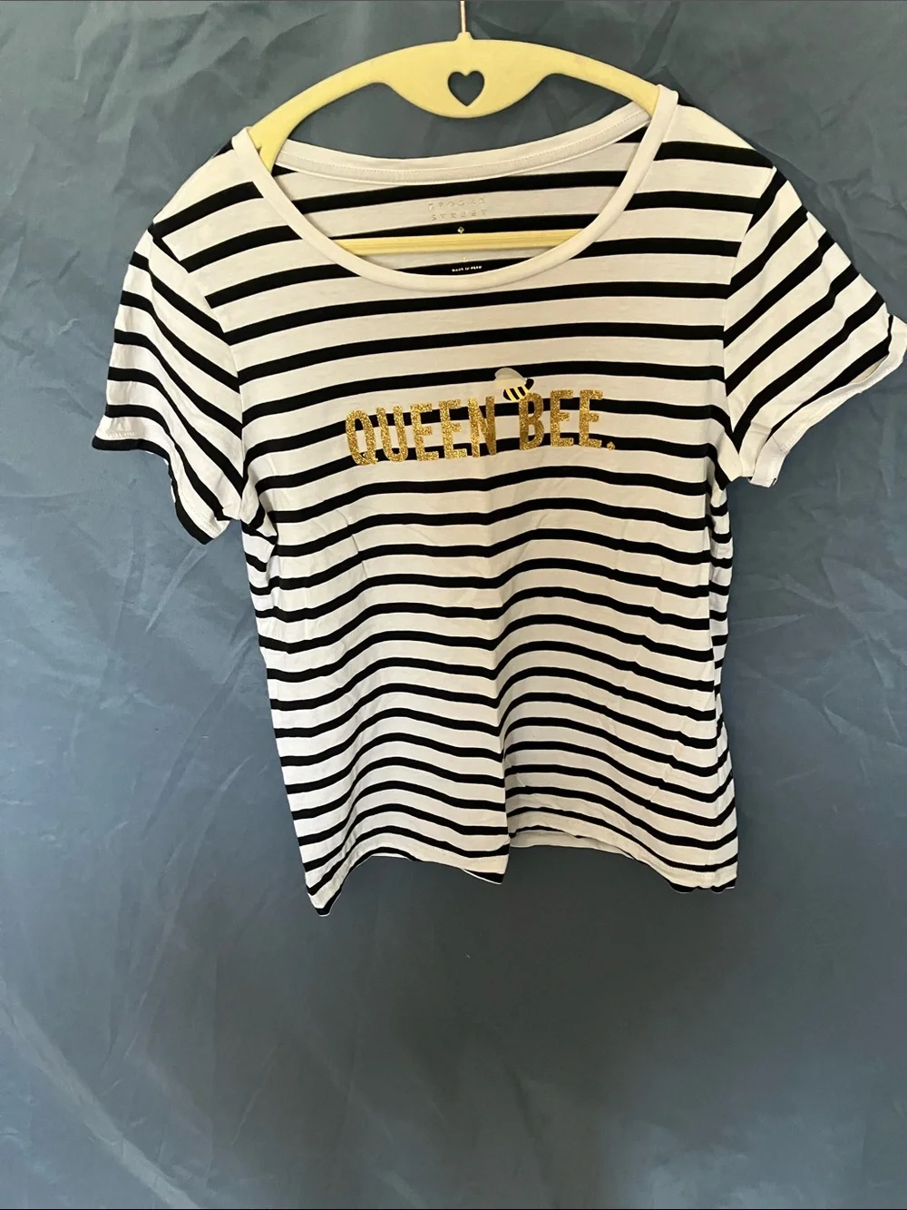 kate spade: Broome Street Black & White “Queen Bee” Striped Tee- S